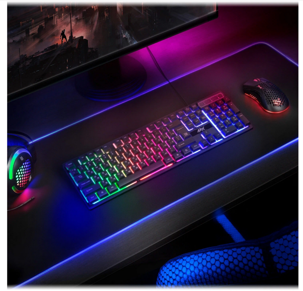 Клавиатура игровая проводная Defender GK-196L ARX