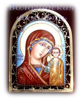 Икона финифть Пресвятая Богородица Казанская