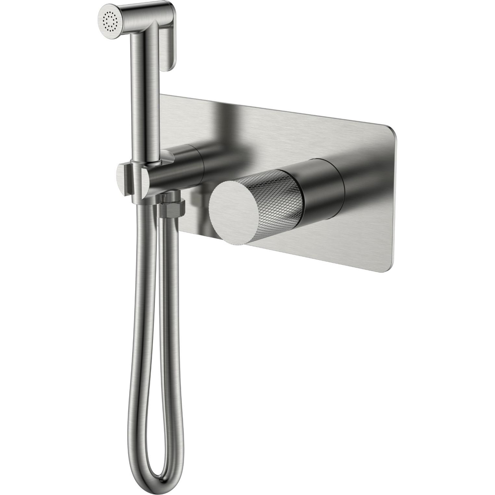 Гигиенический душ Boheme Stick 127-NB.2 со смесителем, С ВНУТРЕННЕЙ ЧАСТЬЮ, Nikel Brush TOUCH