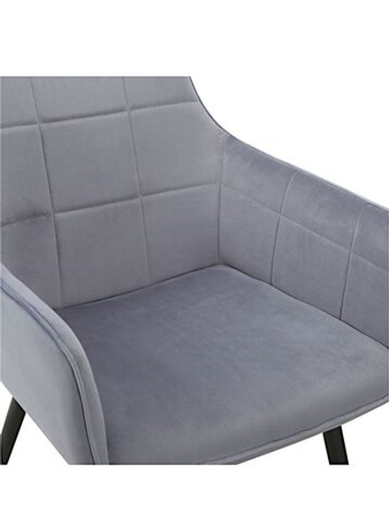 Стул LA ALTA STELLA велюр серо-голубой, каркас черный