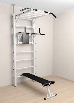 Шведская стенка Sv Sport враспор (Турник рукоход/Брусья/Скамья)