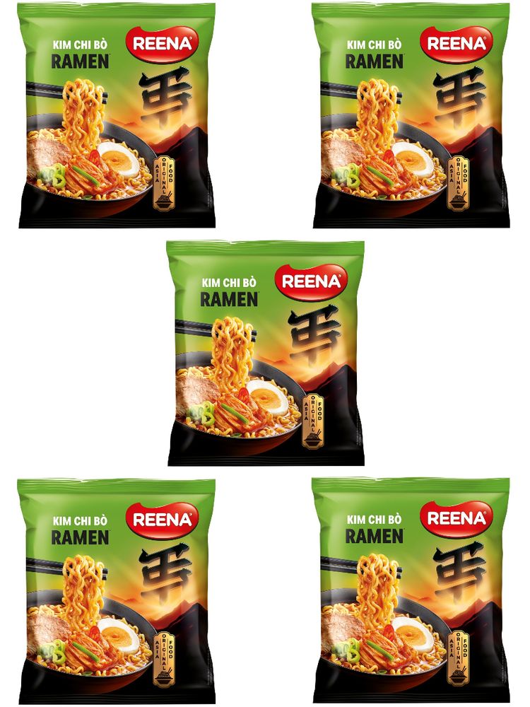 Лапша Reena Kim Chi Bo Кимчи в мясном бульоне 115 г x 5 шт