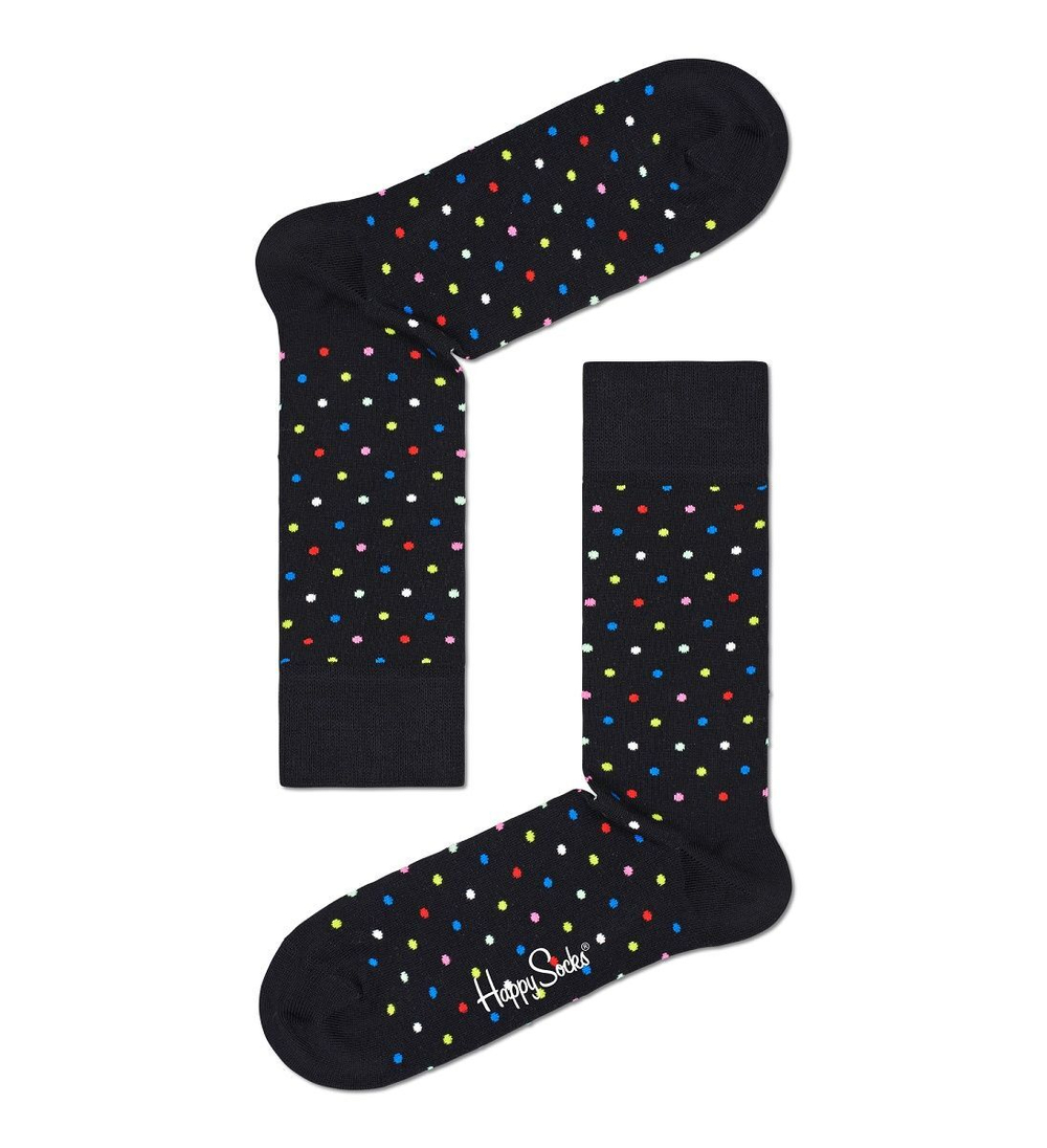 Оригинальные носки унисекс Dot Sock в мелкий горох (Размер: 25) (Цвет: черный)