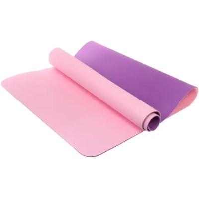 Коврик для йоги 6 мм 183х80 см «Энергия» 2х сторонний TPE, розовый/фиолетовый