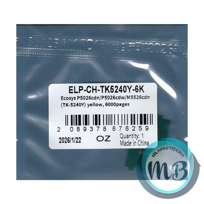 Чип ELP для картриджа Kyocera TK-5240Y, Ecosys P5026cdn/P5026cdw/M5526cdn, Yellow (6K)