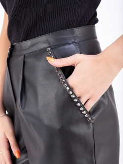 Шорты женские кожаные, шорты из экокожи