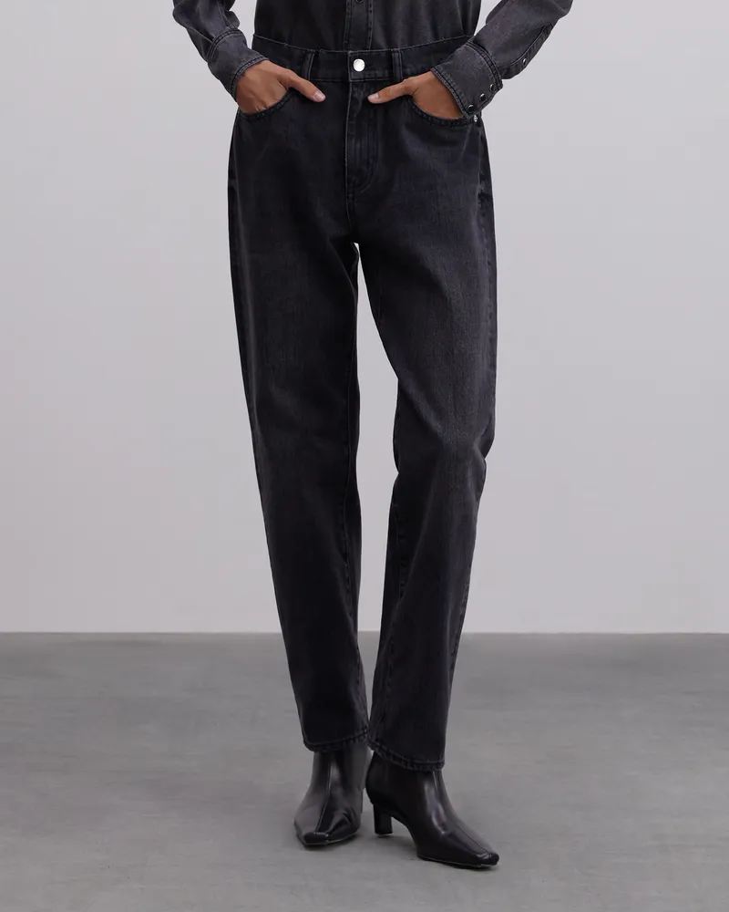 Черные джинсы-багги