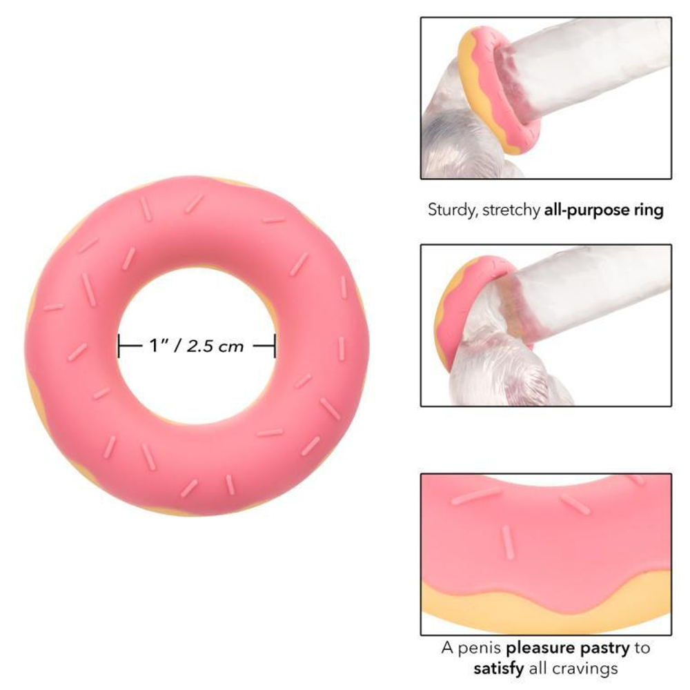 Эрекционное кольцо-бампер в форме пончика Naughty Bits Dickin’ Donuts Silicone Donut Cock Ring
