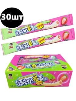 Жевательные конфеты тянучки со вкусом Клубники 13 г * 30 шт