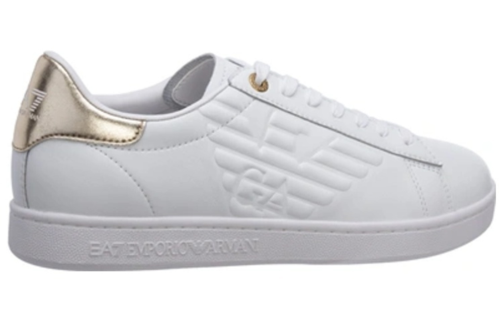 EMPORIO ARMANI Armani EA7 embossed LOGO casual sports fashion sneakers for men and women the same platinum