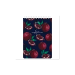 Блокнот А-5 греб. 60л. кл. лак , жесткая подложка, BRAUBERG, "Гранаты", 114366