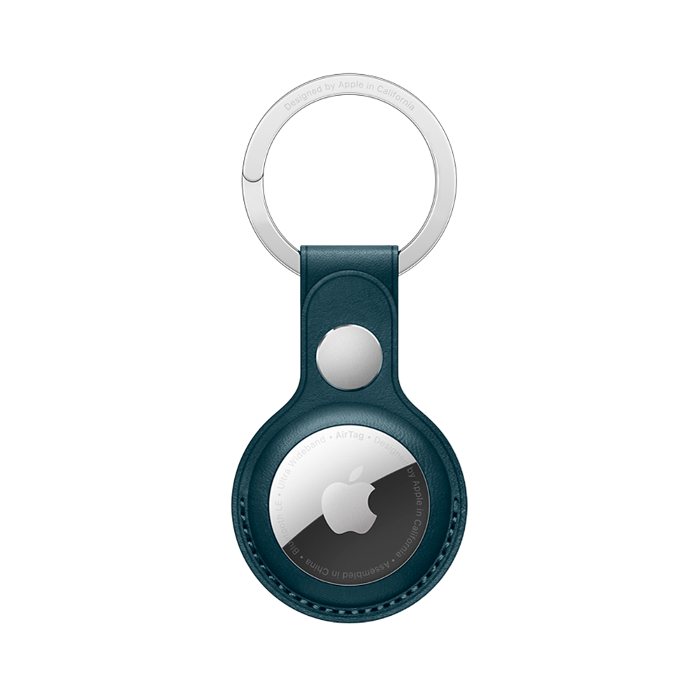 Кожаный брелок с заводным кольцом Apple Leather Key Ring для AirTag, Baltic Blue (Балтийский синий)