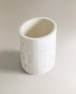 Zara Home стакан для ванной комнаты, камень, светло-бежевый
