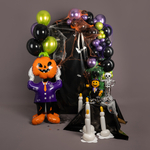 Декоративное украшение, Паутина и 6 пауков, Оранжевый/Черный ВВ