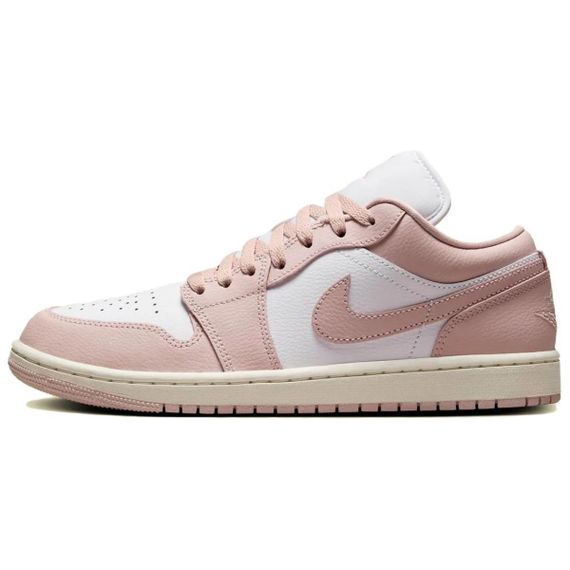 Jordan Air Jordan 1 Кроссовки для скейтбординга Низкие Бело-розовые Женские