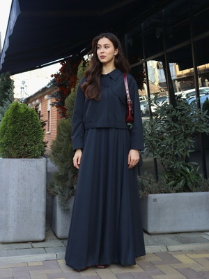 Юбка баллон из шерсти макси