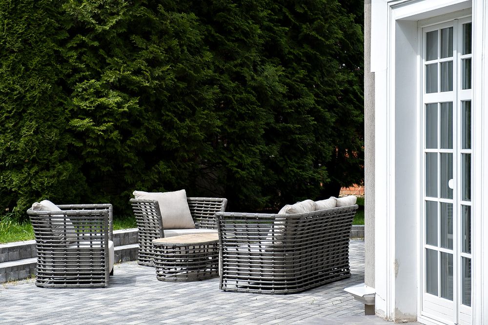 "Валенсия" лаунж-зона из искусственного ротанга, цвет серый