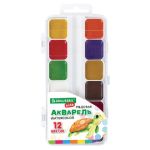 Краски акварельные 12цв. Brauberg Kids, медовые, без кисточки, пластиковая коробка