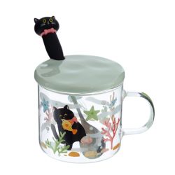 GAEM Кружка с крышкой и ложкой, 300 мл, L11 W9 H12 см, 4в.