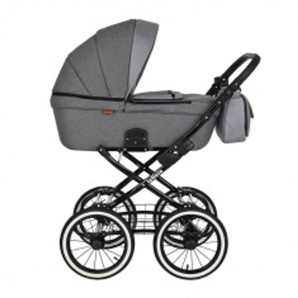 PITUSO КОЛЯСКА 1 В 1 LETICIA CLASSIC КОРОБ GREY +КОЖА GREY METALIC/14D