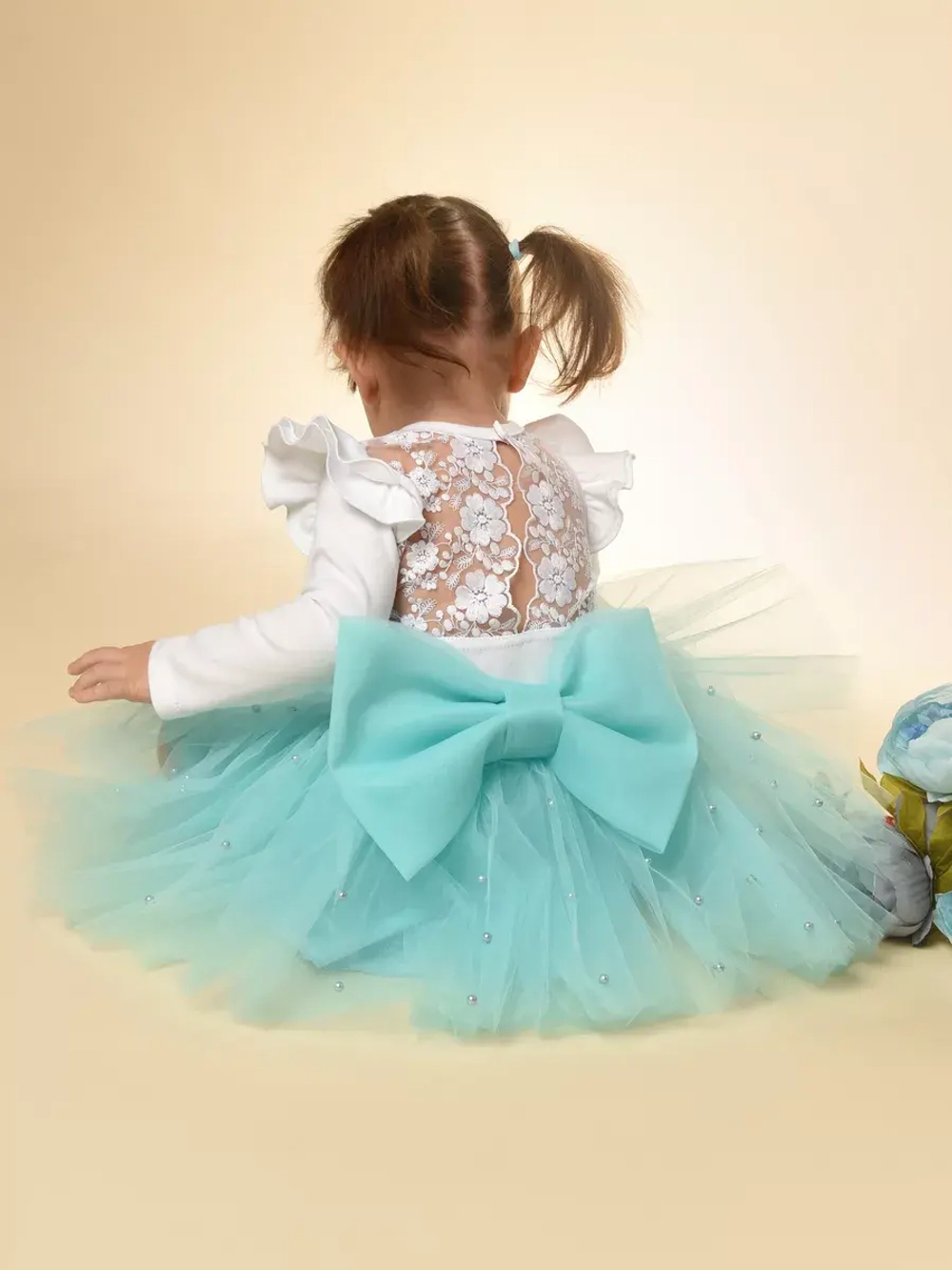 Юбка-пачка фатиновая с бусами