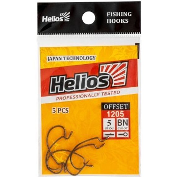 Крючок офсетный №5 цвет BN (5шт) Helios (HS-1205-5)
