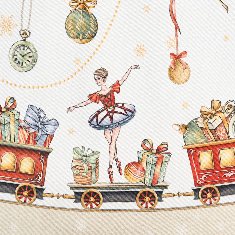 СКАТЕРТЬ КРУГЛАЯ "ЩЕЛКУНЧИК" ,190СМ ,БЕЖЕВЫЙ , 100%ХЛОПОК , ТВИЛ