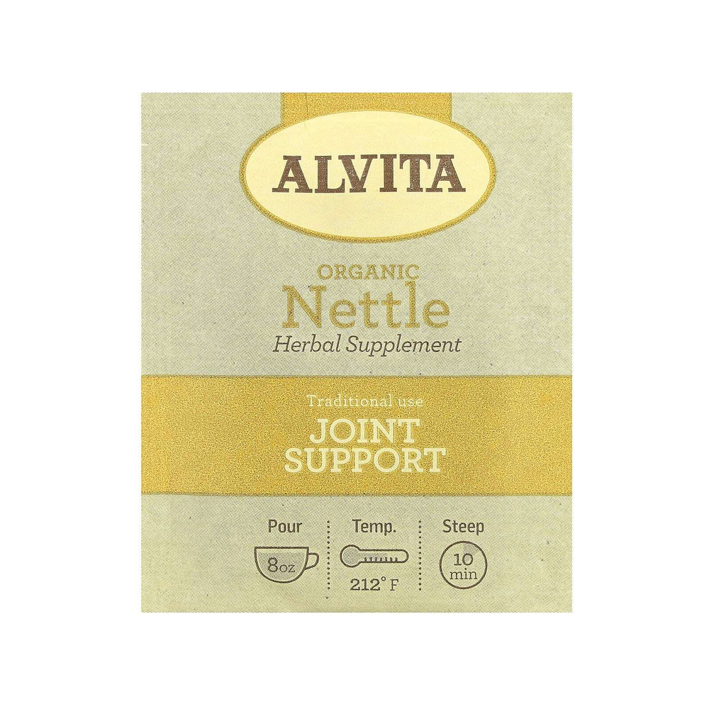 Alvita Teas, органический растительный чай, крапива, без кофеина, 16 индивидуально упакованных чайных пакетиков, 19,28 г (0,68 унции)