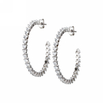 Серьги конго Heart White