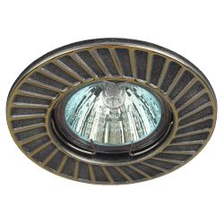 Светильник встраиваемый штампованный ЭРА ST6 GD/SS под лампу MR16 GU5.3 сатин серебро/золото | Штампованные встраиваемые светильники