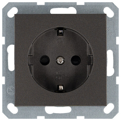 Розетка SCHUKO© с защитными шторками 16A 250V~ 2P+T, цвет Мокко