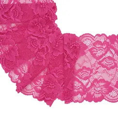 Кружево эластичное фуксия светлая 18 см, Китай