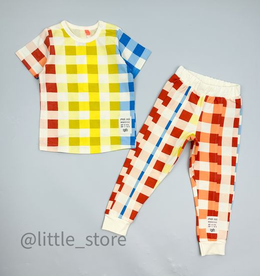 Комплект хлопковый Moi Noi, Клетка на бежевом