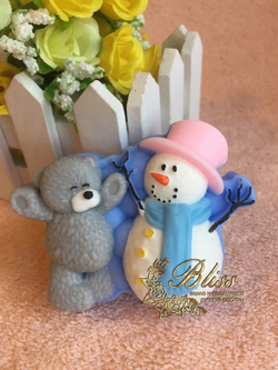 Силиконовая форма Снеговик и мишка