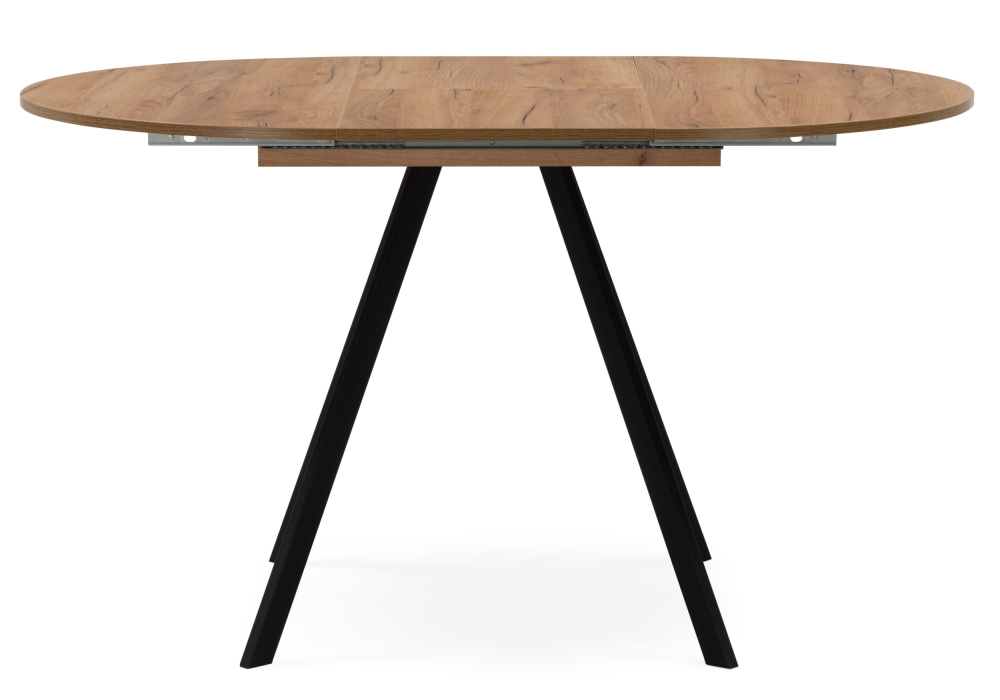 Стол деревянный Woodville Курт 90, 130 дуб крафт золотой, черный матовый, ножки черные