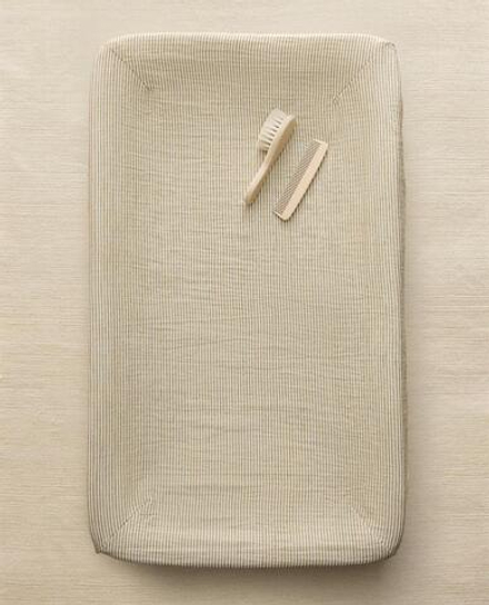 ZARA HOME ДЕТСКИЙ ЧЕХОЛ ДЛЯ ПЕЛЕНАЛЬНОГО МАТРАСИКА В ПОЛОСКУ, ЗЕЛЕНЫЙ