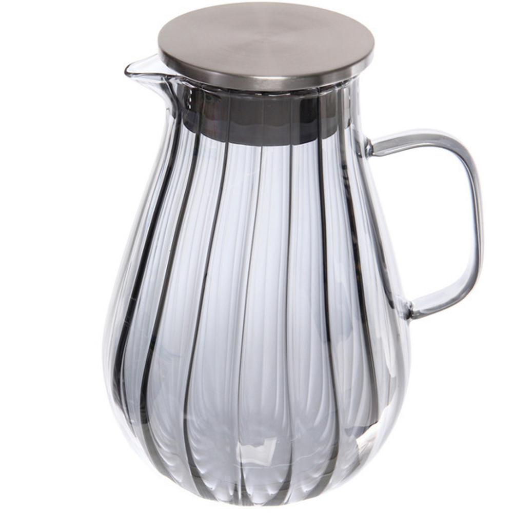 Кувшин стеклянный 1900мл «Bella cucina» в наборе с 4-мя стаканами 400мл, серый