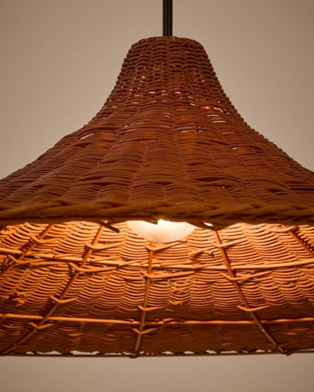 Bladia Абажур из ротанга с терракотовой отделкой Ø90 см