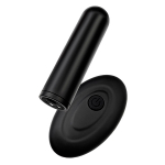 Черная перезаряжаемая вибропуля с пультом ДУ 7см ToyFa RealStick Caliber 983051