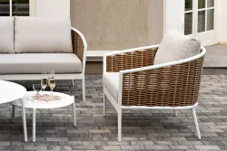 "Тоскана" лаунж-зона из искусственного ротанга, цвет соломенный