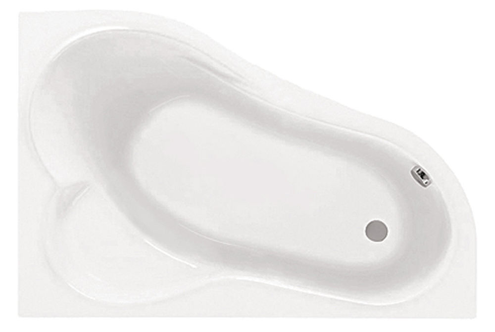 Ванна акриловая асимметричная "Ибица XL" 160х100 правосторонняя белая с г/м "Базовая" Santek