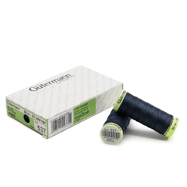 Нитки отделочные Gutermann Top Stitch 30 (30 метров), 5 кат. | 537 т.серо-синий джинс