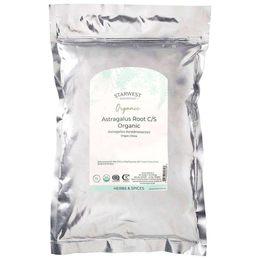 Starwest Botanicals, Корень органического астрагала C/S, 453,6 г (1 фунт)