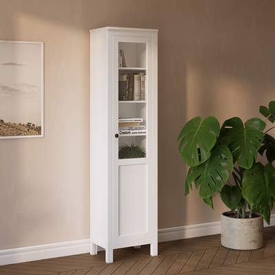 Шкаф-витрина Хемнэс/Кымор, ст/пн 49х198х37см, белый