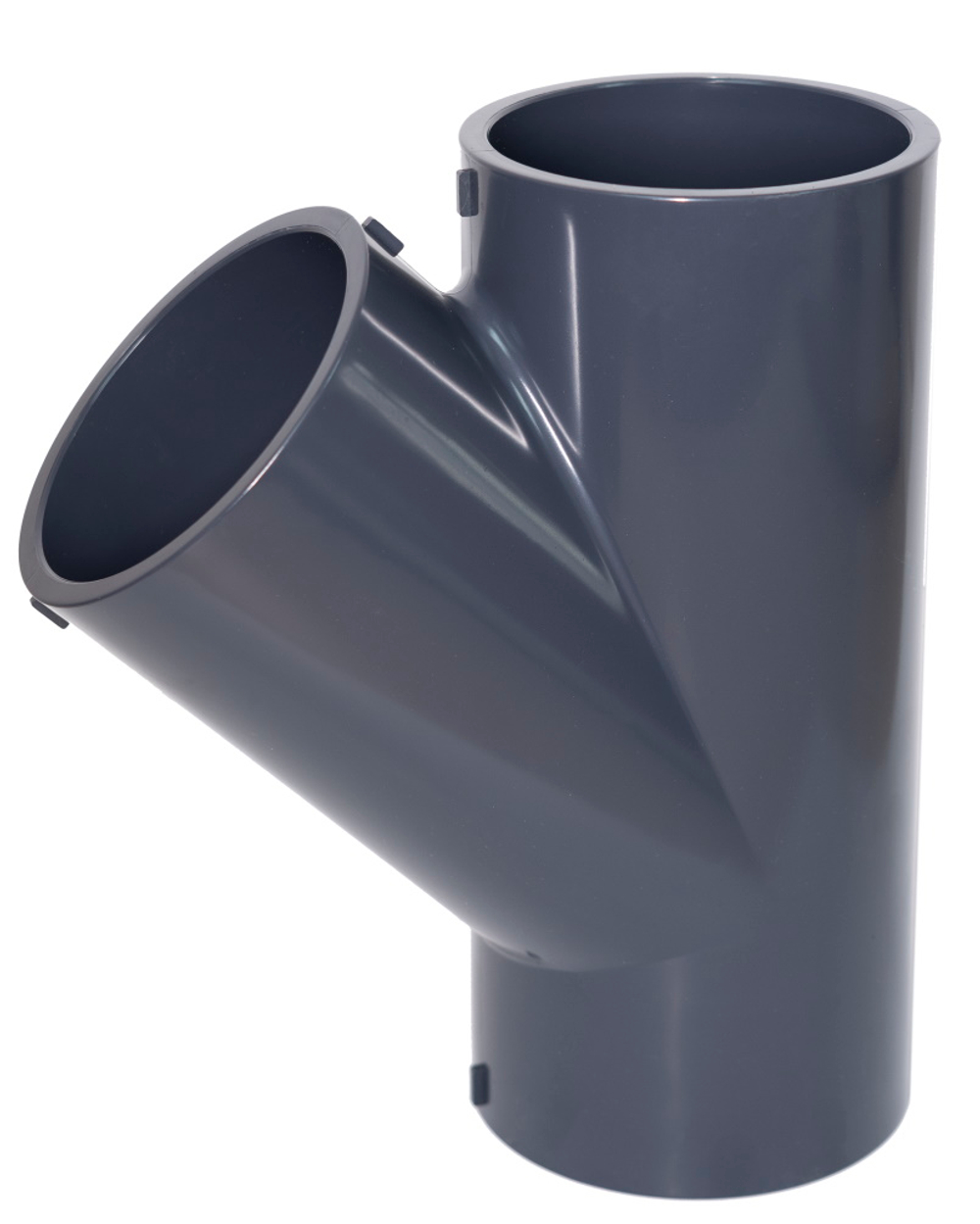 Тройник 45° ПВХ (НПВХ) равнопроходной под клей (Ру10), Китай