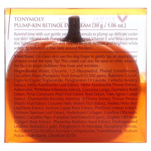TonyMoly, Plump-Kin, крем для кожи вокруг глаз с ретинолом, 30 г (1,06 унции)