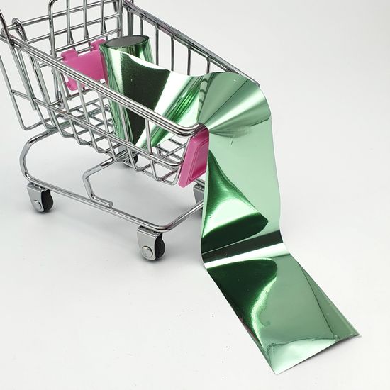 Фольга для литья и дизайна ногтей в пакетиках 1 метр, светло-зеленая