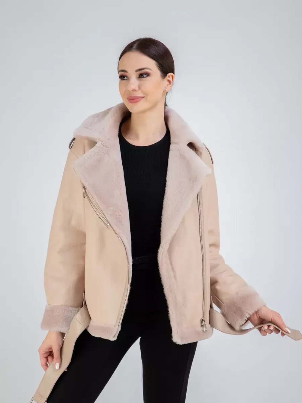 Дубленка авиатор натуральная зимняя