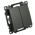 Выключатель 2-клавишный (механизм) 250В, 10А, серия Катрин, графит, GLS10-7104-06 49411