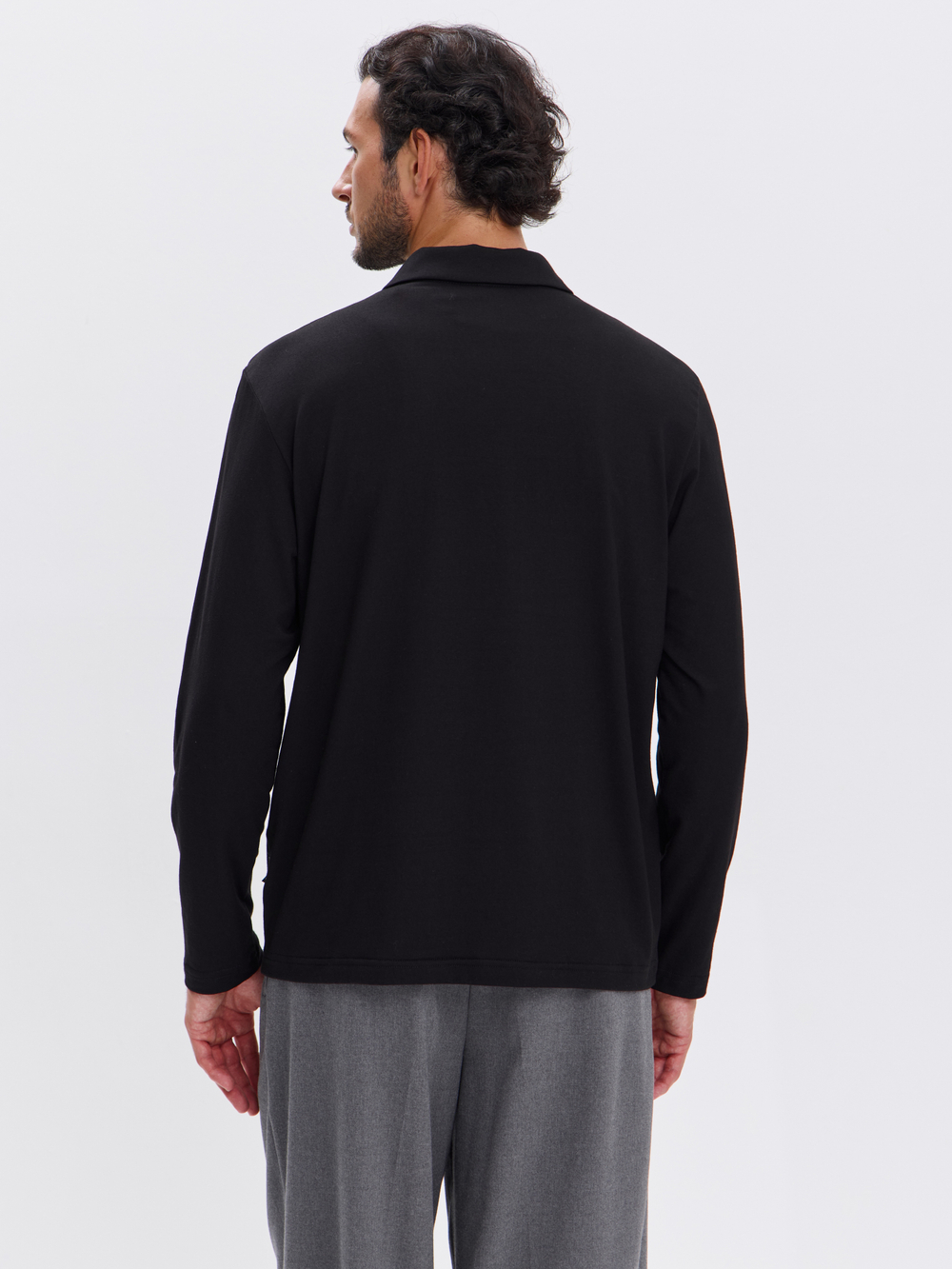 Повседневный базовый лонгслив поло